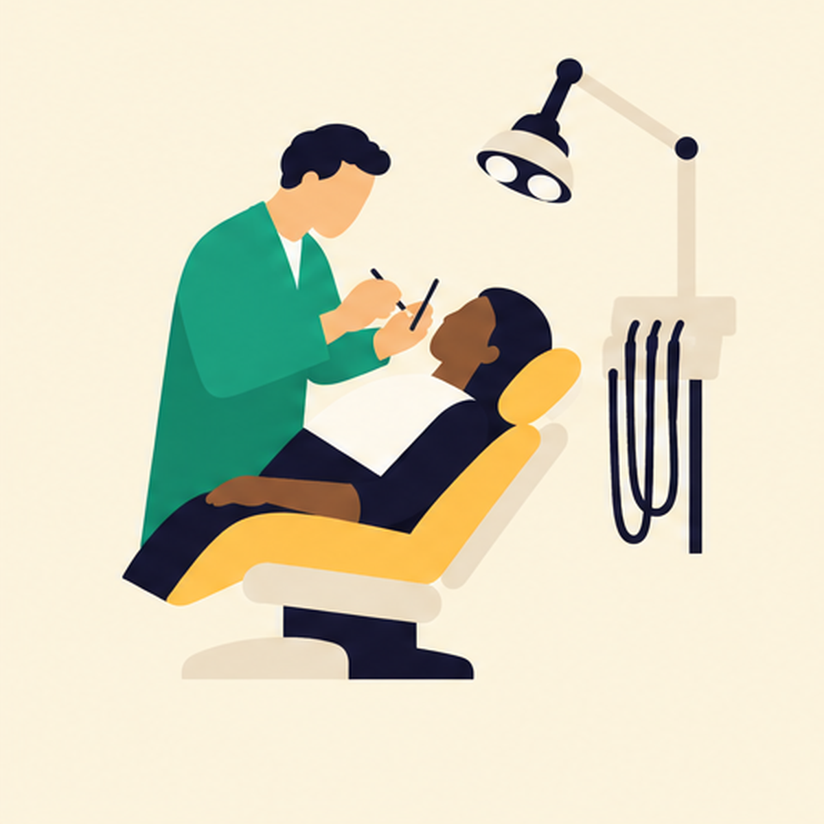 Illustration of a dentist with a patient
